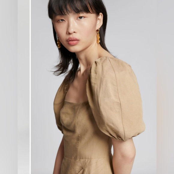 & Other Stories Fitted Puff Sleeve Midi
Dress - Picture 4 of 11